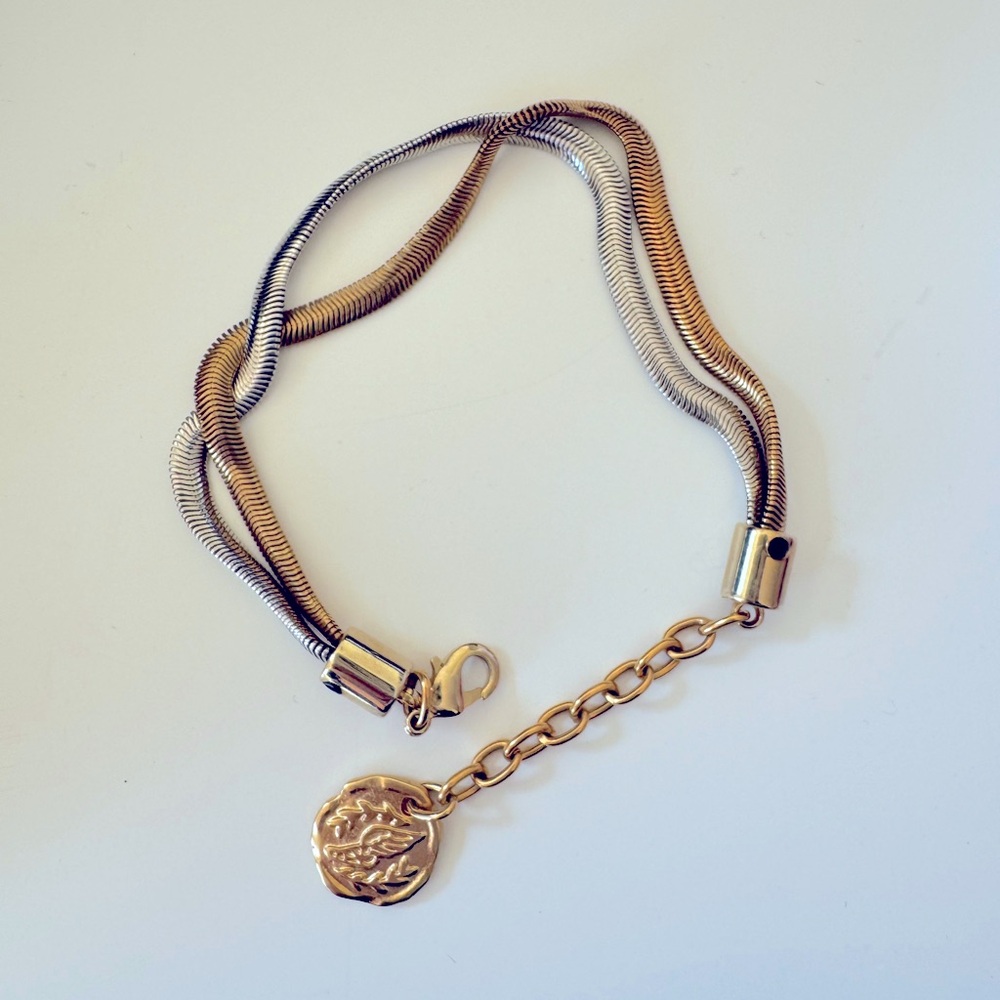 Ancient Greek Sandals two tone anklet